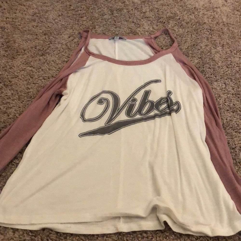 Charlotte Russe- Pink & White Long Sleeve